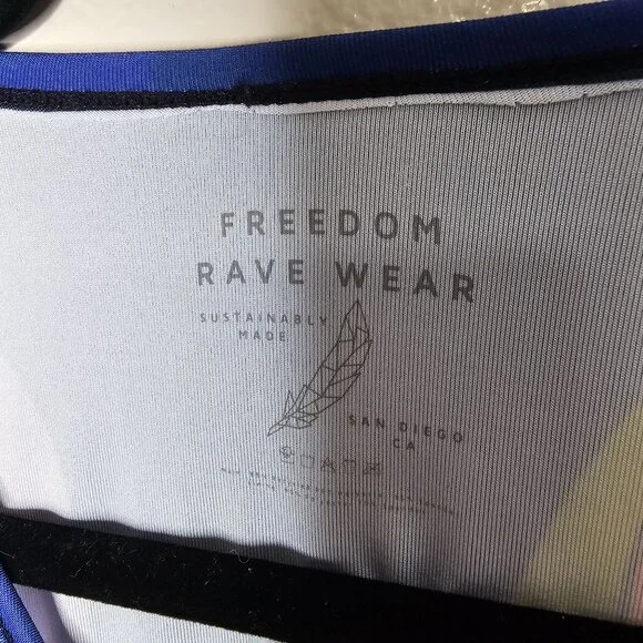 Freedom Rave Wear L Tee Trippy Psychedelic Alien Space Planet Moon Star T Shirt - Picture 3 of 5